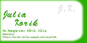 julia korik business card